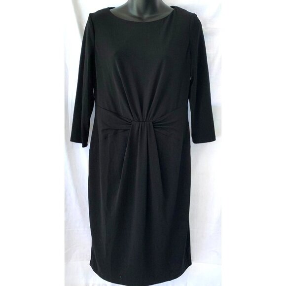 Anne Klein Dresses & Skirts - Anne Klein Women Dress Size 10 Black 3/4 Sleeve Knee Length Sheath Twist Stretch